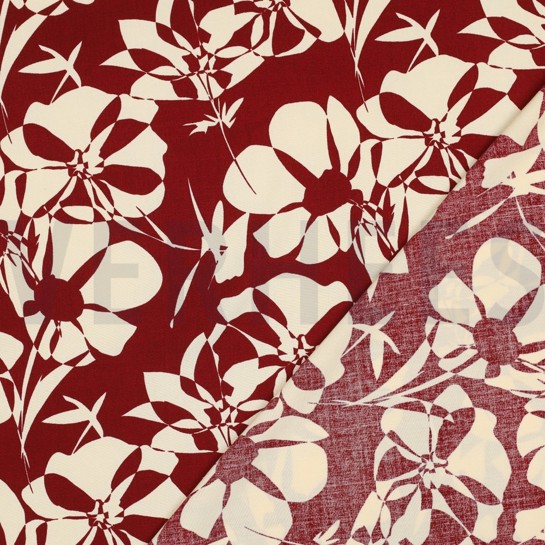 VISCOSE RADIANCE ABSTRACT FLOWERS RED #7