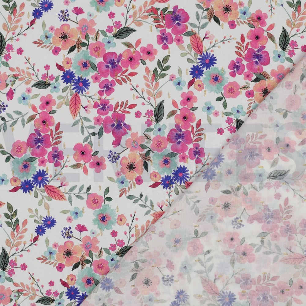 VISCOSE LUREX DIGITAL FLOWERS WHITE #7
