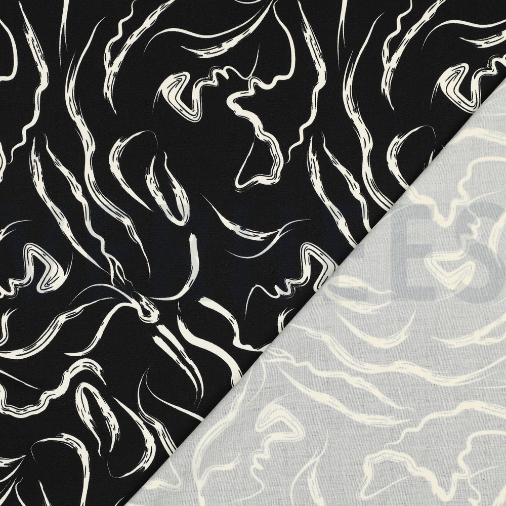 VISCOSE ROSELLA STRETCH ABSTRACT ZWART #7