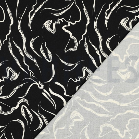 VISCOSE ROSELLA STRETCH ABSTRACT ZWART #7