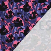 VISCOSE ROSELLA STRETCH BLOEMEN MARINEBLAUW (thumbnail) #4