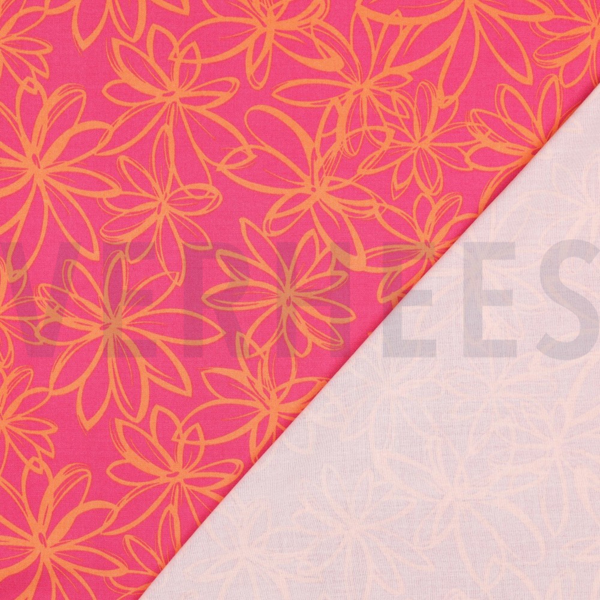 VISCOSE ROSELLA STRETCH FLOWERS FUCHSIA (high resolution) #4