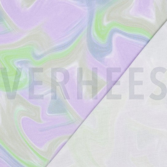 VISKOSE STRETCH DIGITAL ABSTRACT LAVENDEL #7