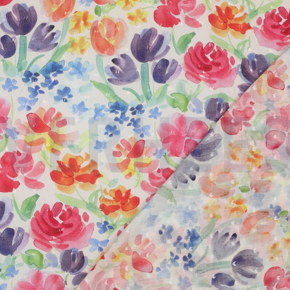 VISCOSE DOBBY DIGITAL FLOWERS MULTICOLOUR #7