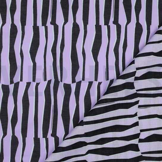 BAUMWOLLE VOILE GEOMETRISCH LAVENDEL #7