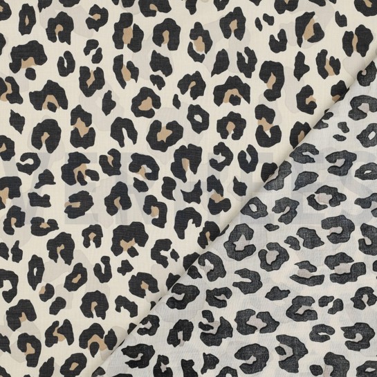 BAUMWOLLE VOILE TIERHAUT SAND #7