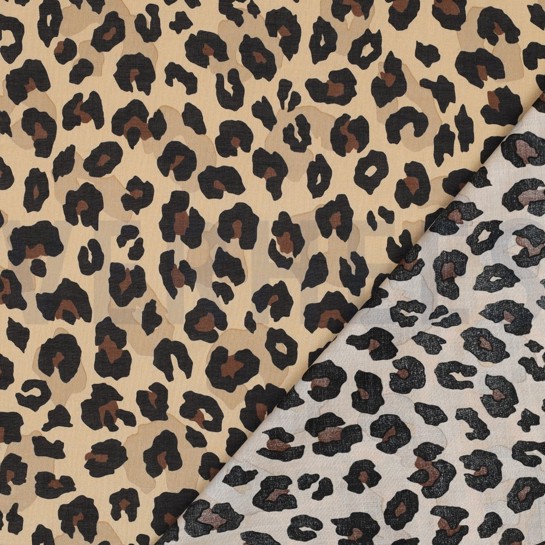 BAUMWOLLE VOILE TIERHAUT KAMEL #7