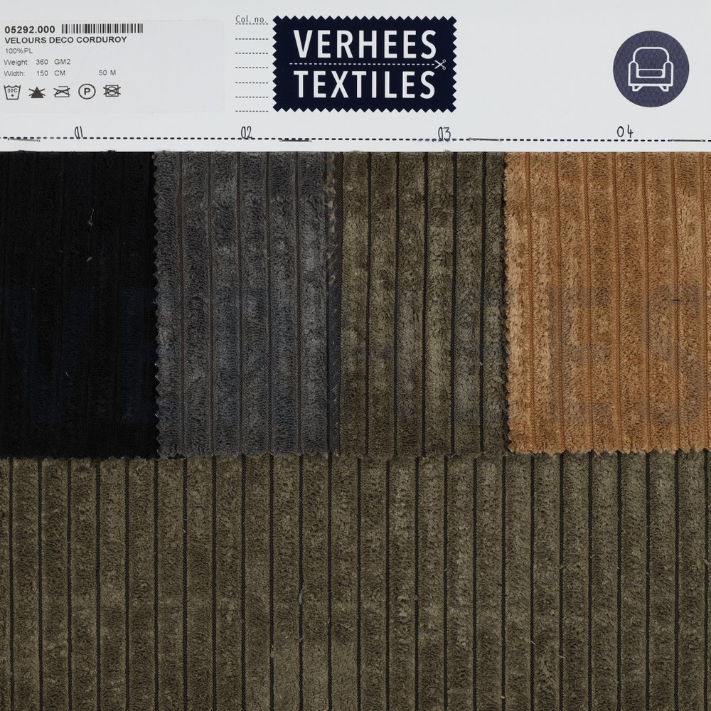 VELOURS DECO CORDUROY GRIJS #7