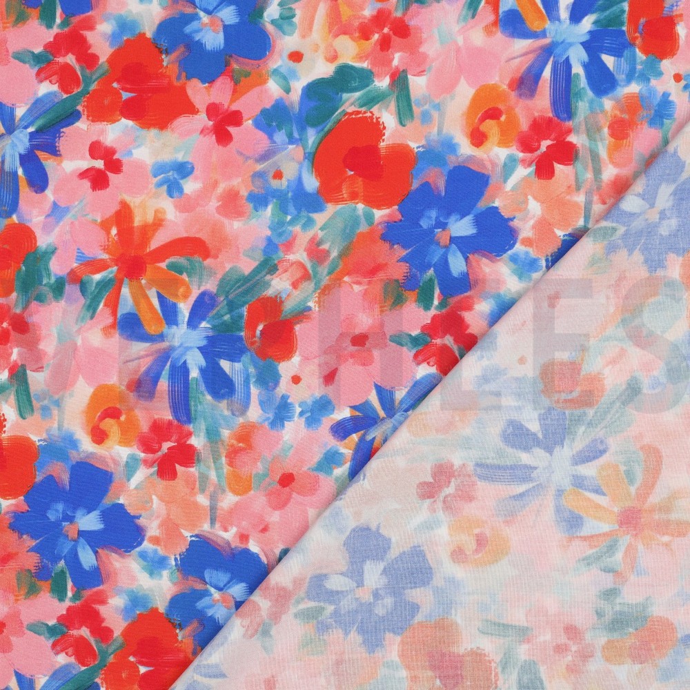 VISCOSE RADIANCE DIGITAL FLEURS ROSE #7