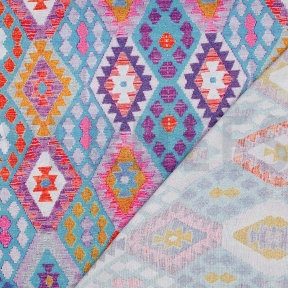 VISCOSE RADIANCE DIGITAAL GEOMETRISCH PETROL #7