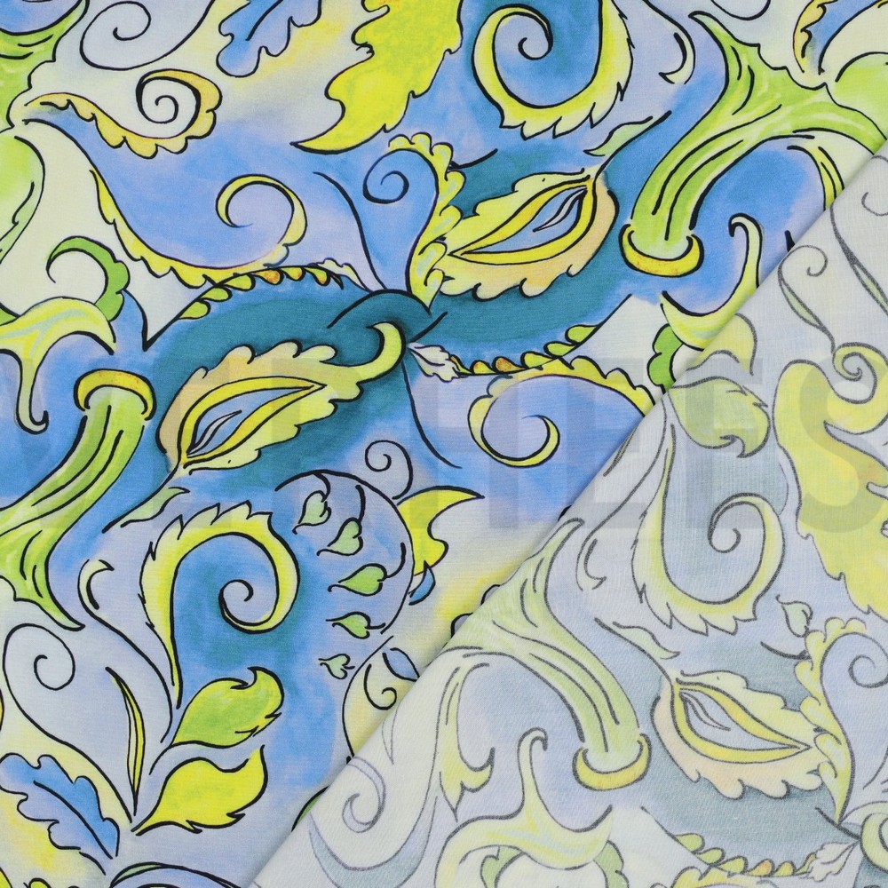 VISCOSE RADIANCE DIGITAAL ABSTRACT BLAUW #7