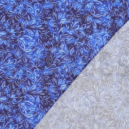 VISCOSE RADIANCE DIGITAL FLOWERS NAVY #7