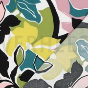 LENZING™ ECOVERO™ BLUMEN GELB/PETROL (thumbnail) #4