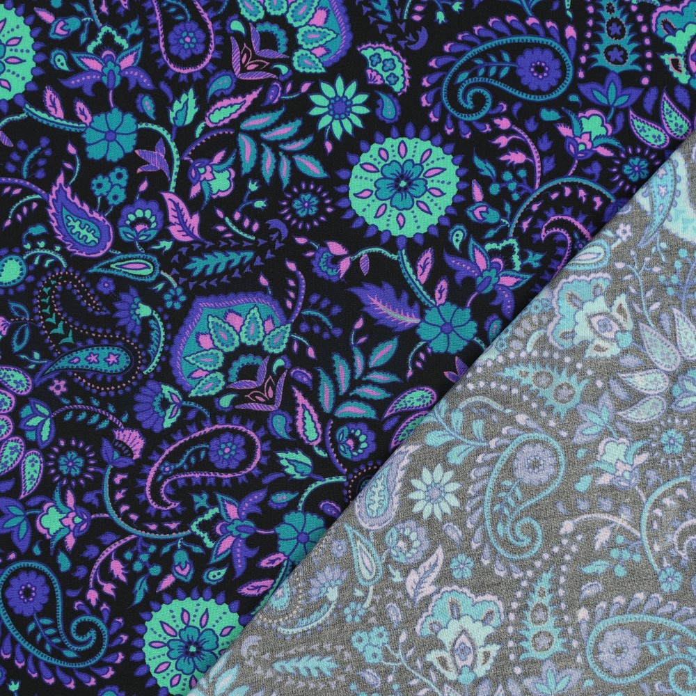 LENZING™ ECOVERO™ DIGITAL PAISLEY BLACK #7
