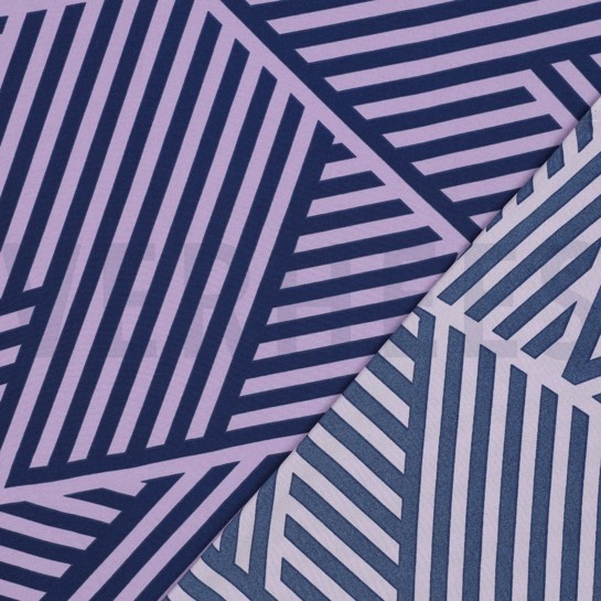 MAGNOLIA STRETCH GEOMETRISCH LAVENDEL/DONKERBLAUW #7