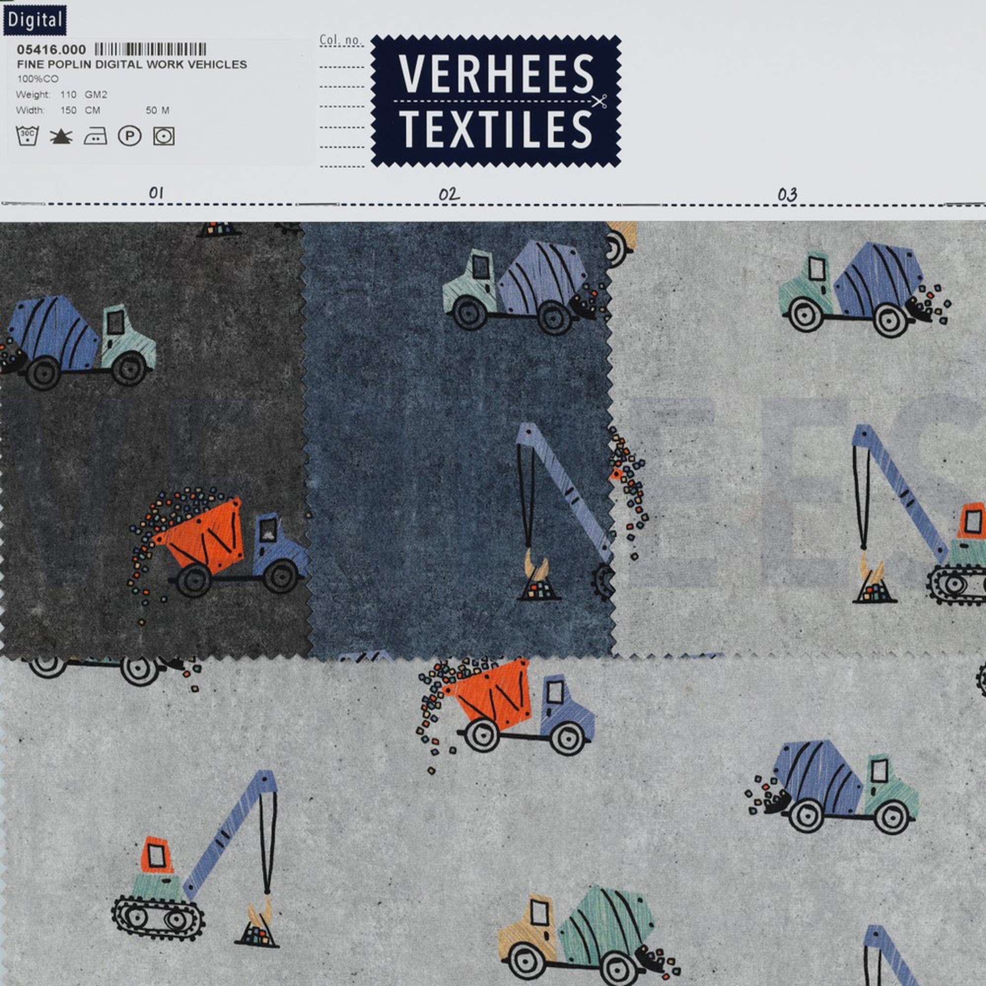 FINE POPLIN DIGITAL WORK VEHICLES DARK GREY (high resolution) #4