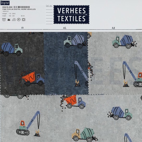 FINE POPLIN DIGITAL WORK VEHICLES DARK GREY #7