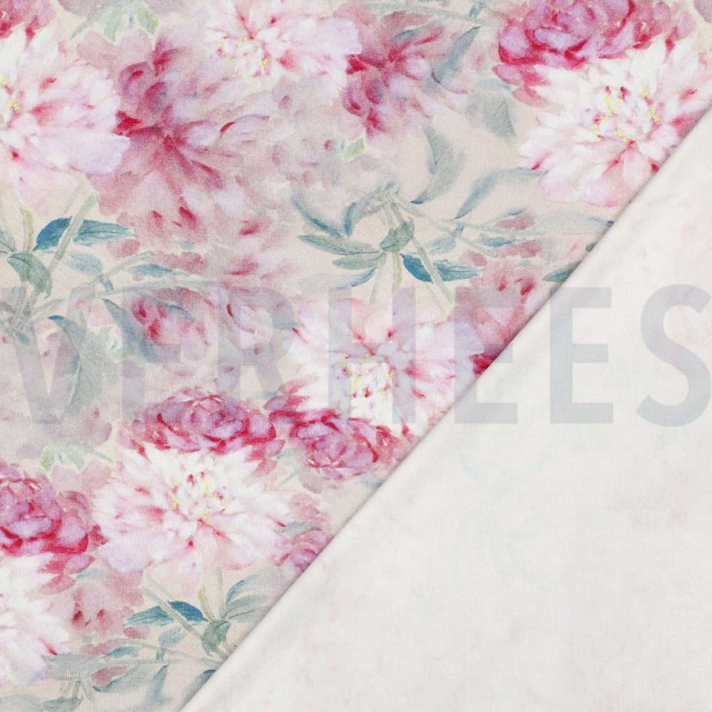 VISCOSE JERSEY DIGITAL FLOWERS LIGHT PINK #7