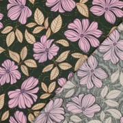 COTON SATIN FLEURS VERT FONCÉ (thumbnail) #4