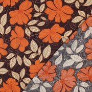 BAUMWOLLE SATIN BLUMEN DUNKELBRAUN (thumbnail) #4