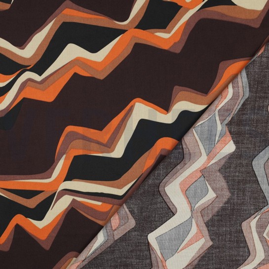 BAUMWOLLE SATIN ABSTRACT DUNKELBRAUN #7