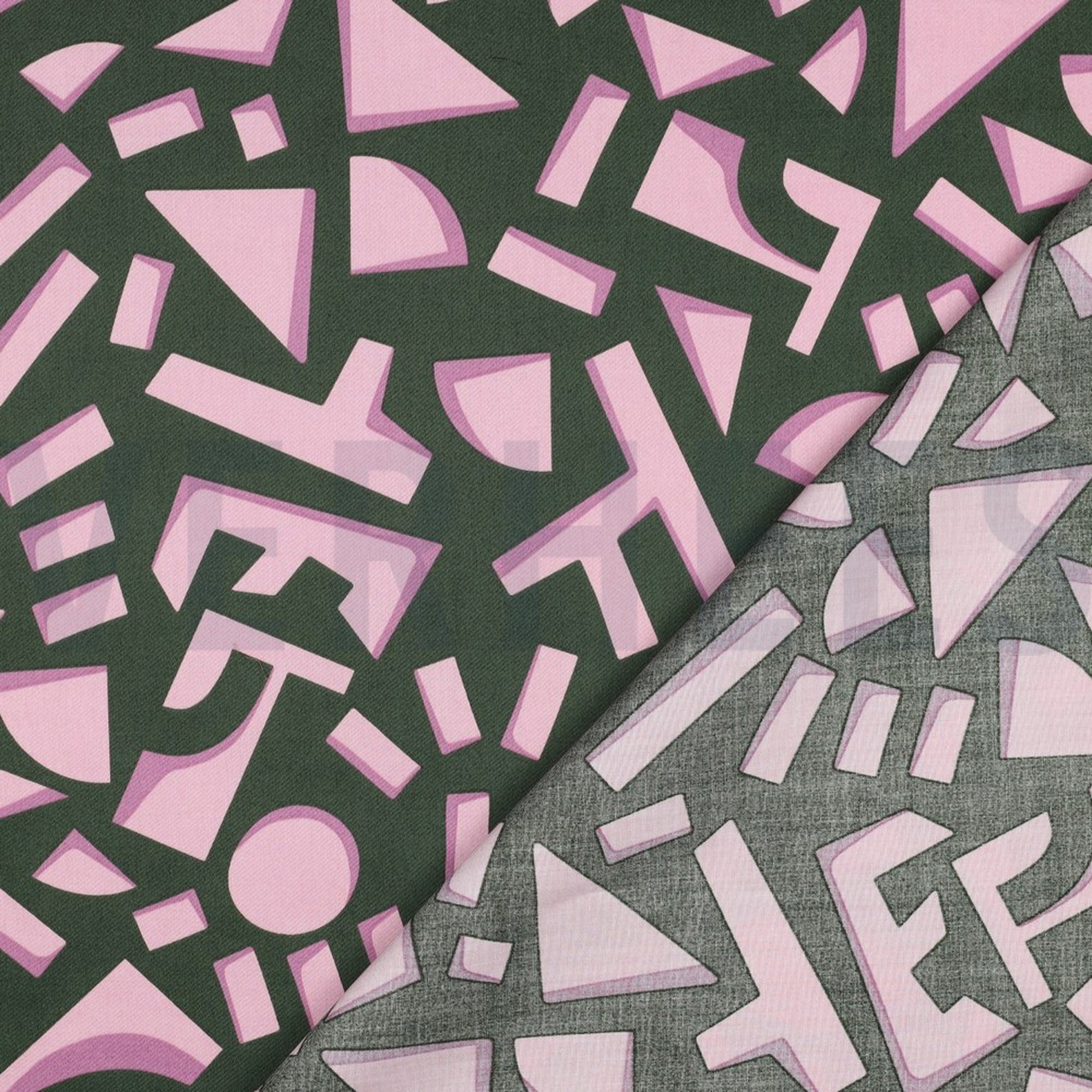 COTTON SATIN GEOMETRIC DARK GREEN (high resolution) #4