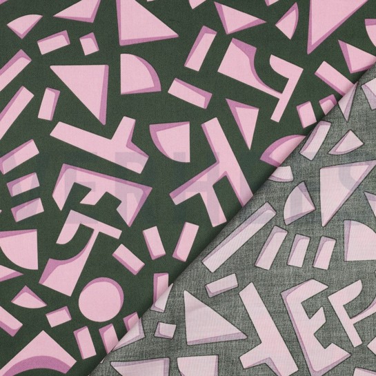 COTTON SATIN GEOMETRIC DARK GREEN #7