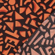 BAUMWOLLE SATIN GEOMETRISCH DUNKELBRAUN (thumbnail) #4