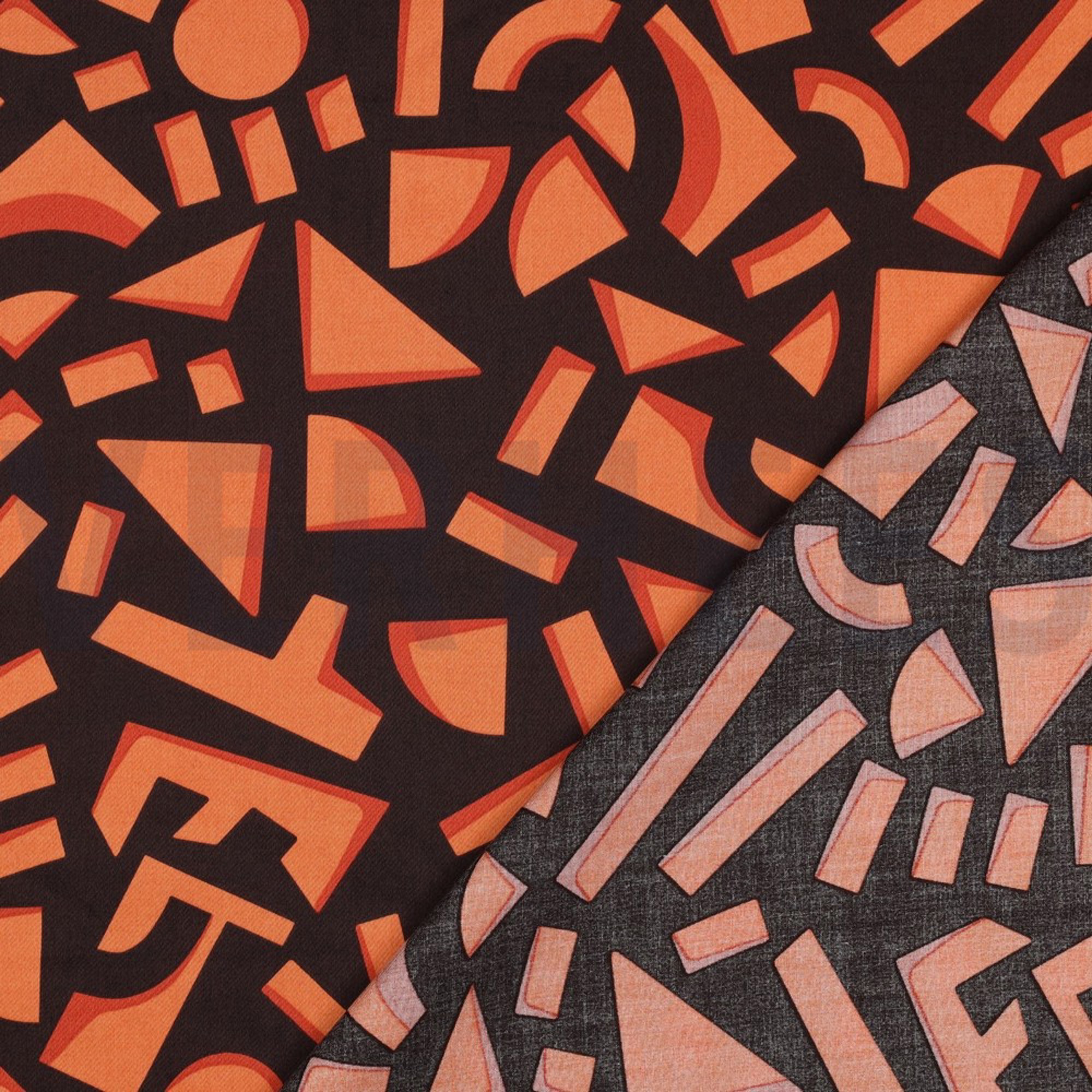 BAUMWOLLE SATIN GEOMETRISCH DUNKELBRAUN (high resolution) #4