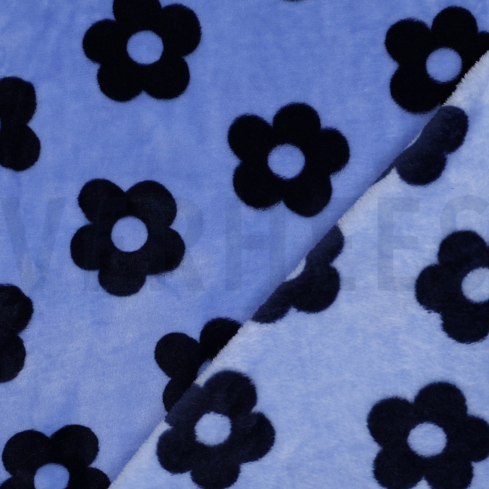 FLEECE BLUMEN JEANSBLAU #7