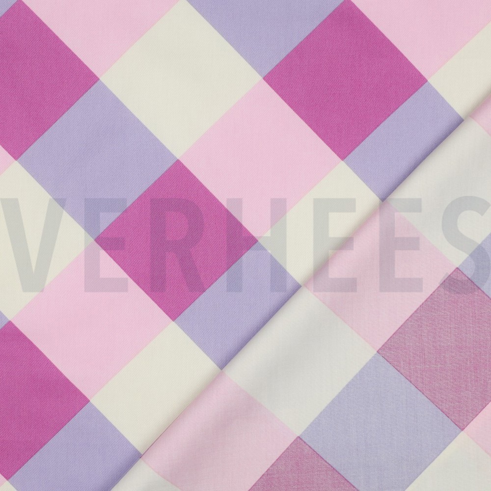 BAUMWOLLE SATIN GROSSE KAROS NERIDA HANSEN LILA/VIOLETT #7