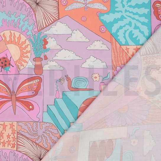 KATOENEN POPLIN DIGITAAL KLEINE WEZENTJES NERIDA HANSEN MINT #7