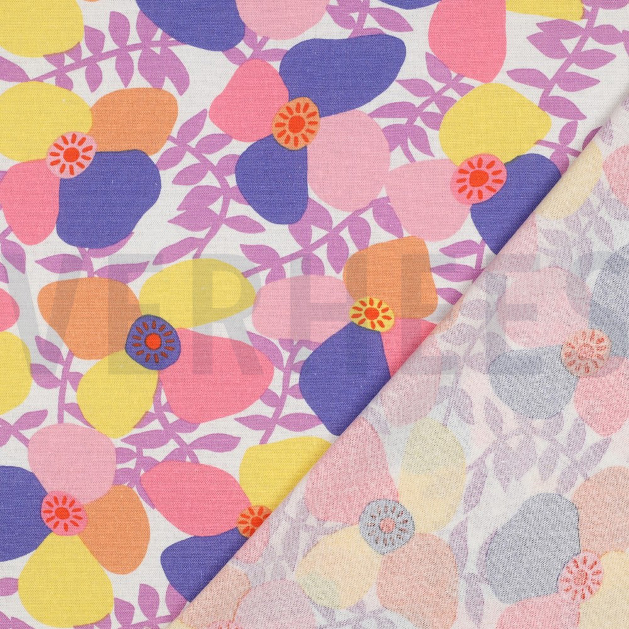 LINEN VISCOSE LEMA POPPIES NERIDA HANSEN LAVENDER (high resolution) #4