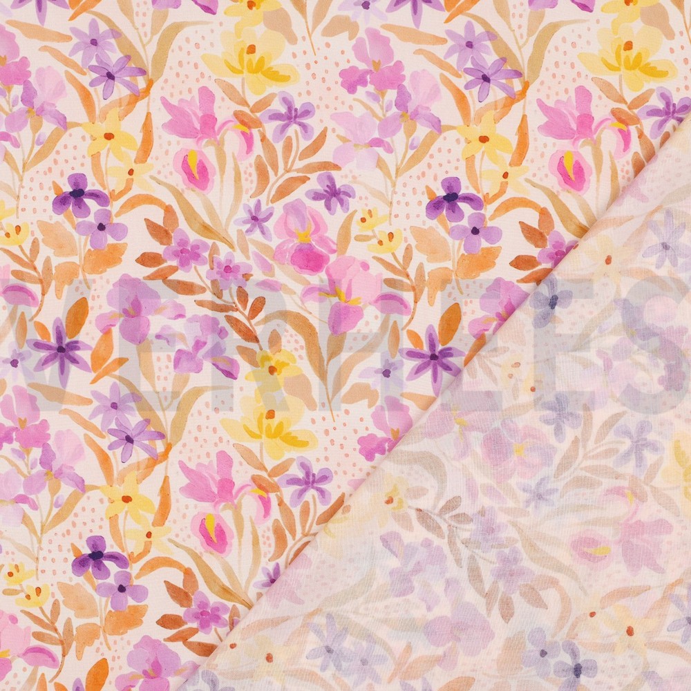 LENZING™ ECOVERO™ DIGITAL FLOWERS PEACH #7