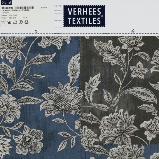 CANVAS DIGITAL BLUMEN BLAU #7