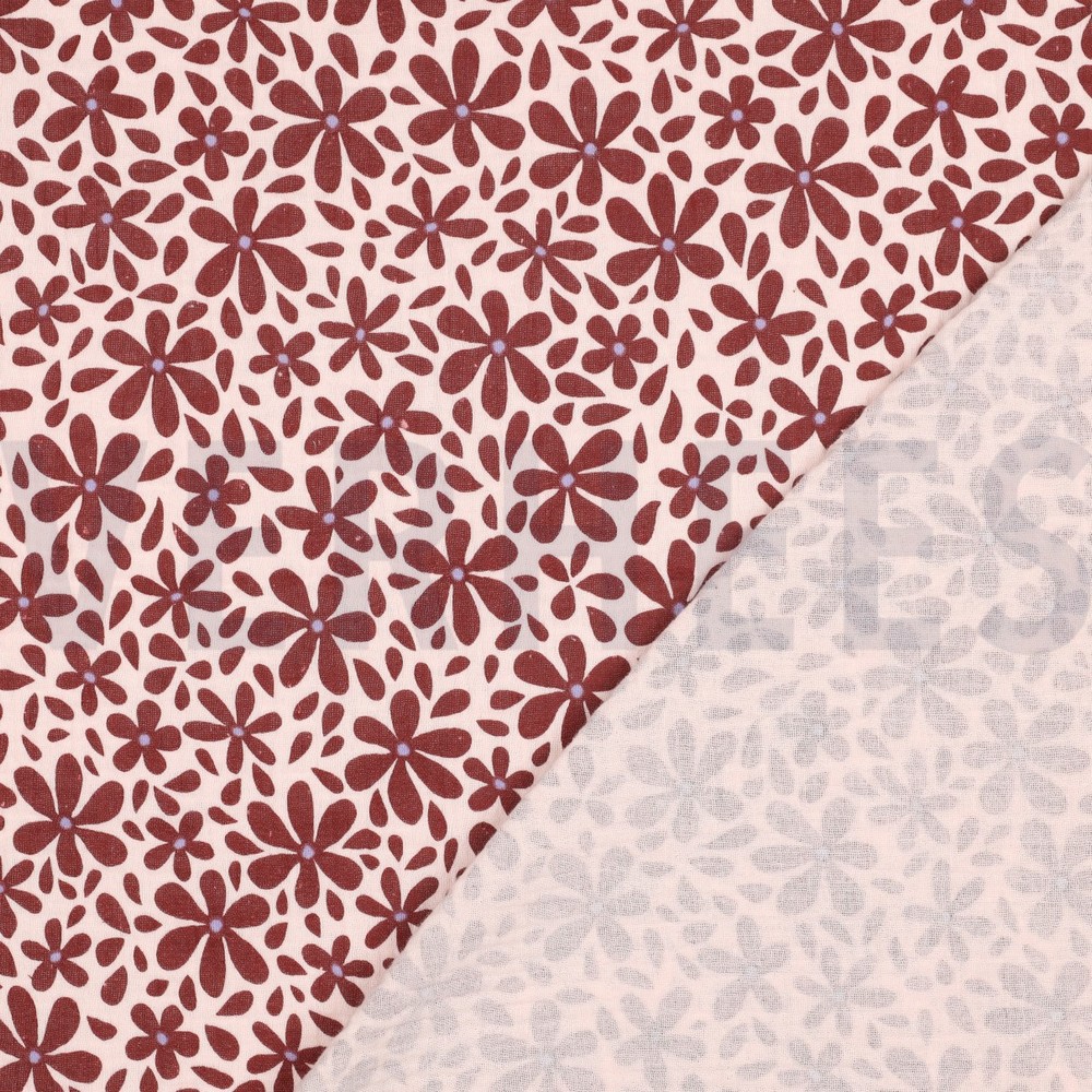 DOUBLE GAZE DE COTON FLEURS PÊCHE #7