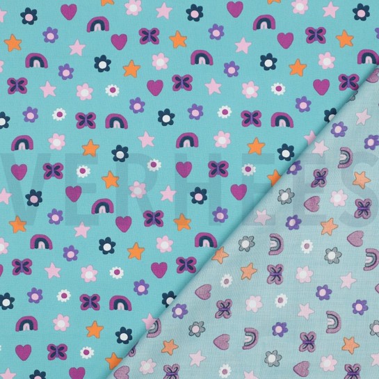 POPELINE DE COTON AMOUR PÉTROLE CLAIR #7