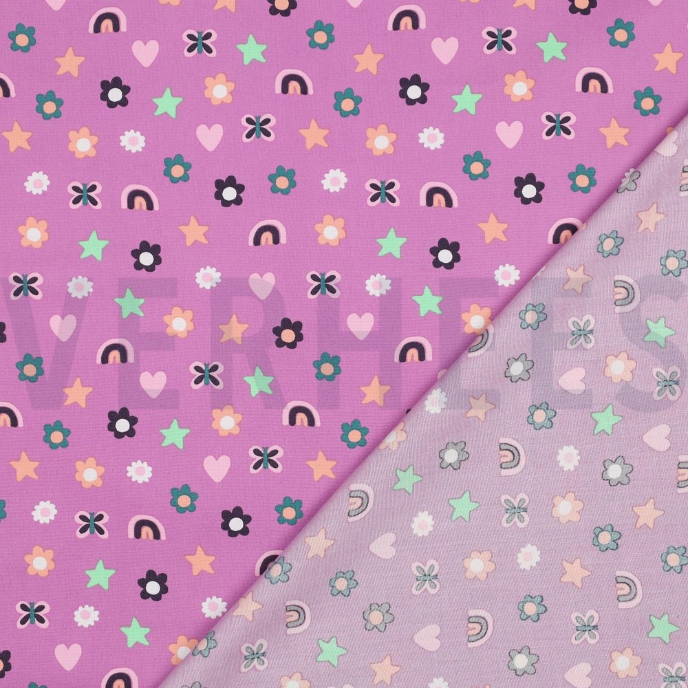 FIJNGEWEVEN KATOENEN POPLIN LIEFDE MAUVE #7