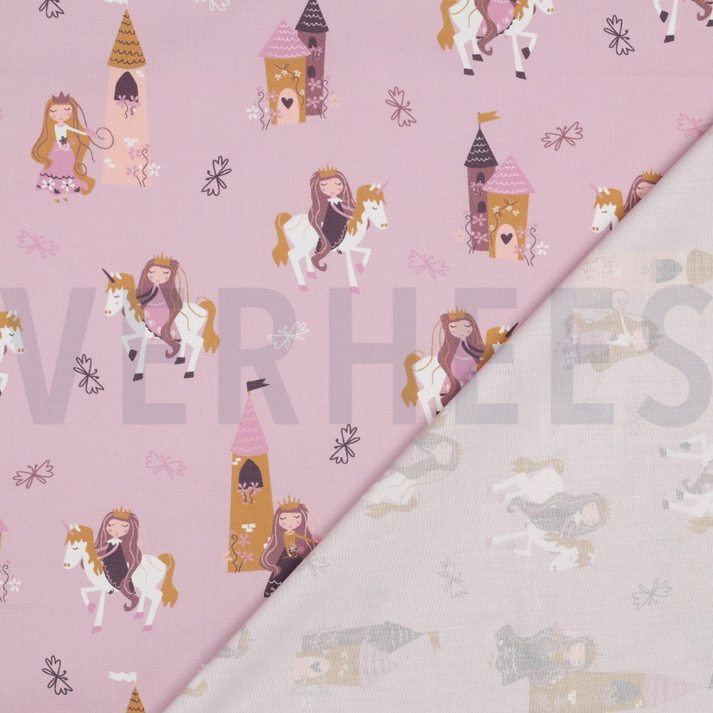 POPELINE DE COTON TISSAGE FIN PRINCESSES ROSE #7