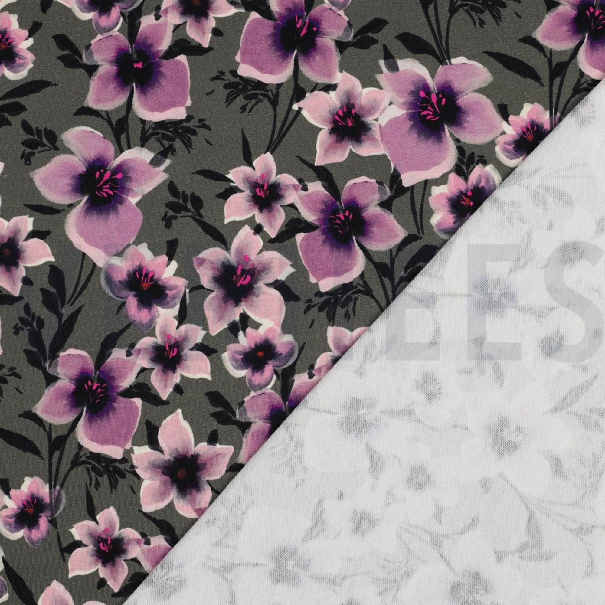 FRENCH TERRY DIGITAL BLUMEN GRÜN (high resolution) #4