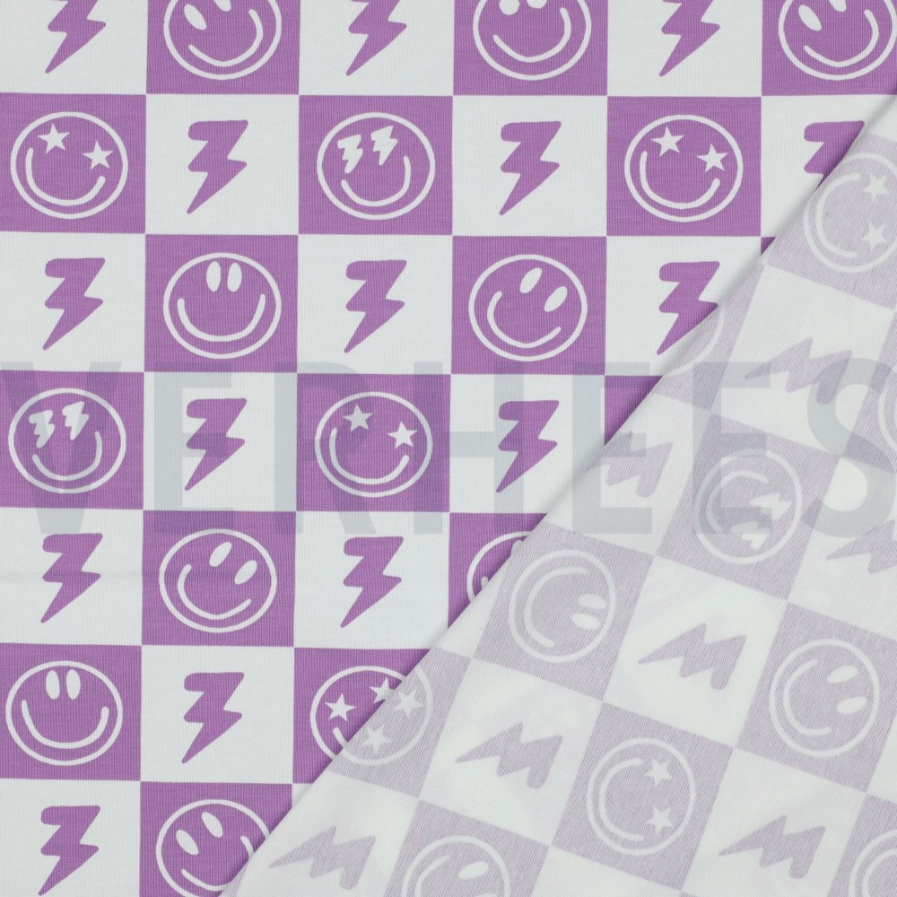 JERSEY HAPPY FACES LAVENDER #7