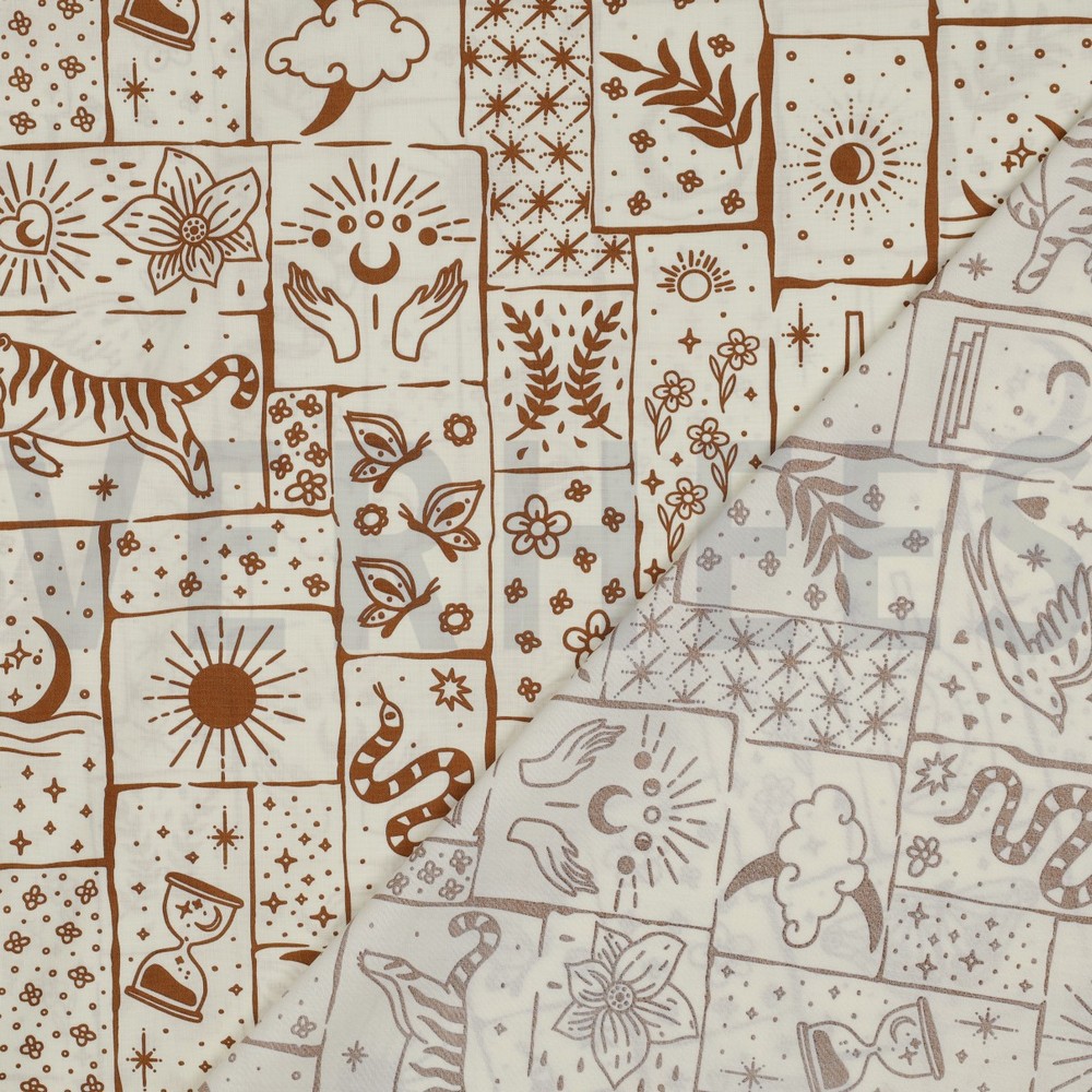 FEIN GEWEBTE BAUMWOLLPOPELINE BOHO GEBROCHEN WEISS #7