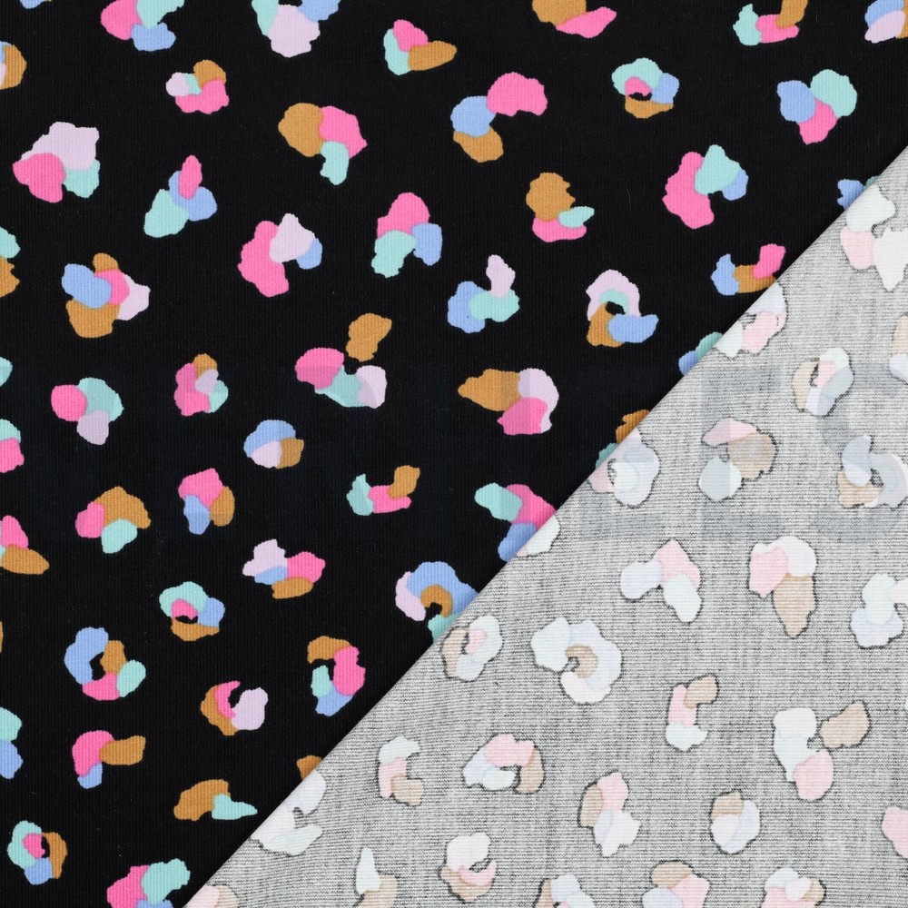 CORDUROY BABYRIB DIERENPRINT ZWART #7