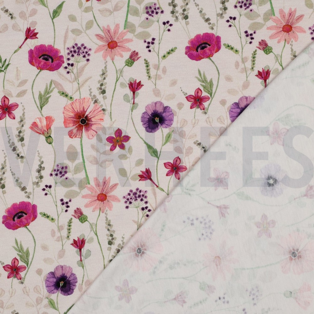 JERSEY DIGITAL BLUMEN GEBROCHEN WEISS #7
