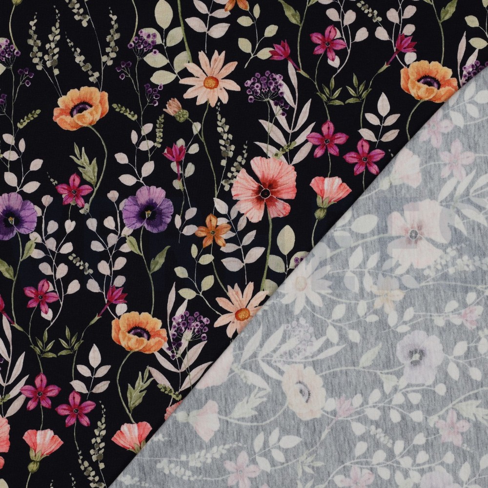JERSEY DIGITAL BLUMEN MARINEBLAU #7