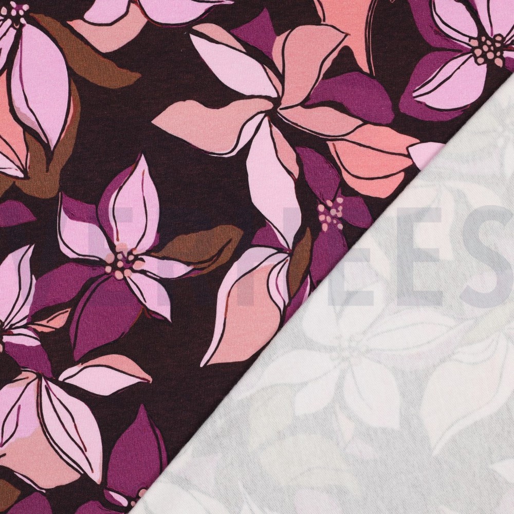 SWEAT DIGITAAL BLOEMEN BORDEAUXROOD #7