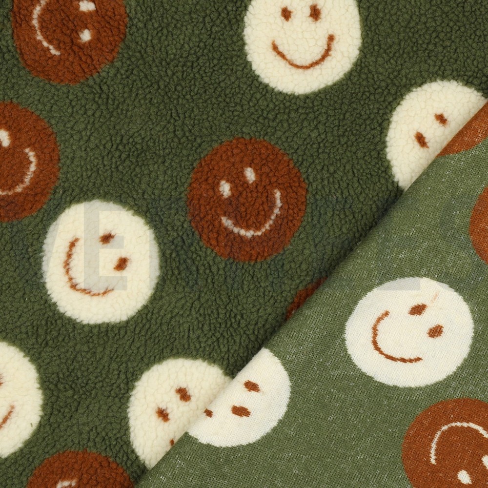 TEDDY JACQUARD HAPPY FACES GREEN #7