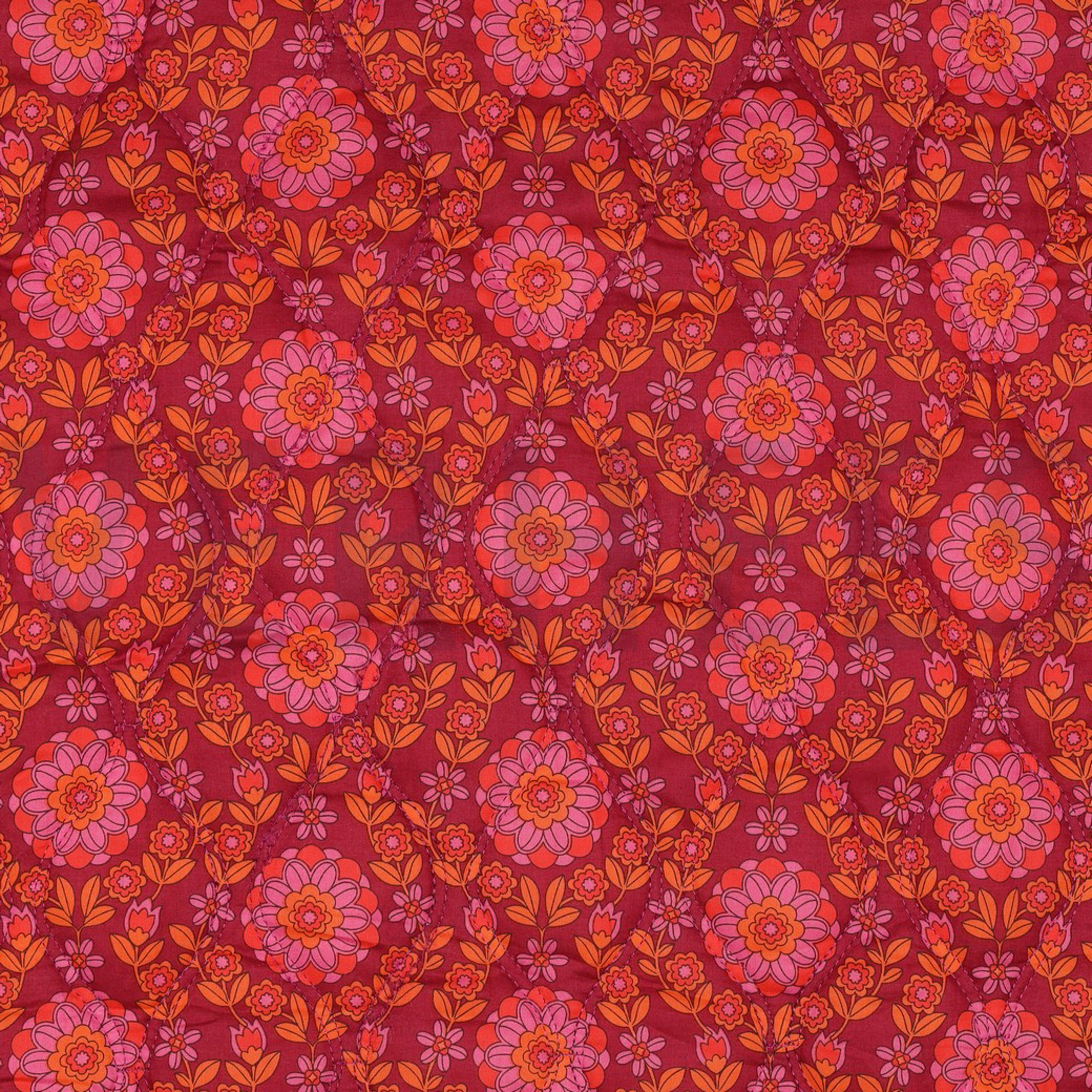 COTTON VOILE STEPPED FLOWERS PINK/ BURGUNDY (high resolution) #4