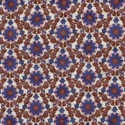 BAUMWOLLE VOILE GESTEPPT BLUMEN KARAMELL/KOBALT (thumbnail) #4