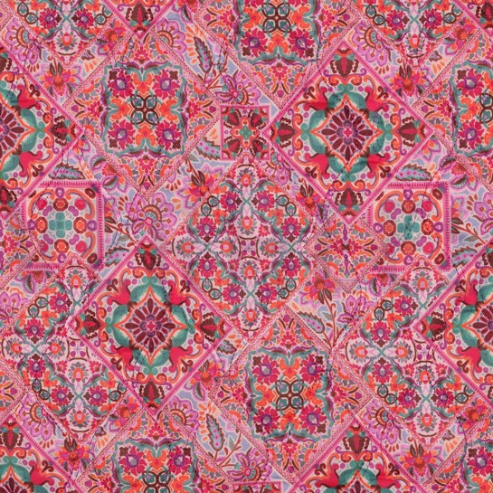 COTON VOILE MATELASSÉ DIGITAL PATCHWORK ROSE #7